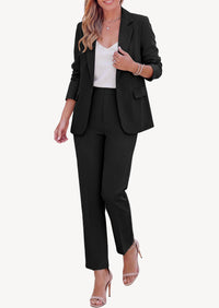 PRETTYGARDEN Two Piece Sets for Women Dressy Pant Suits | Lapel Blazer,Straight Leg Dress Pants,Professional Interview Suit Set,Business Casual Outfits,Office Work Clothes,Fall Winter