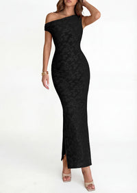 PRETTYGARDEN Womens Floral One Shoulder Maxi Dress 2026 Summer Spring Bodycon Ruched Side Slit Elegant Cocktail Party Dresses PRETTYGARDEN