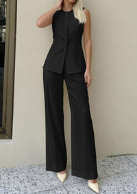 PRETTYGARDEN Women's 2 Piece Sets Summer 2026 Work Clothes Sleeveless Blazer Vest Pants Suits Spring Business Casual Outfits PRETTYGARDEN