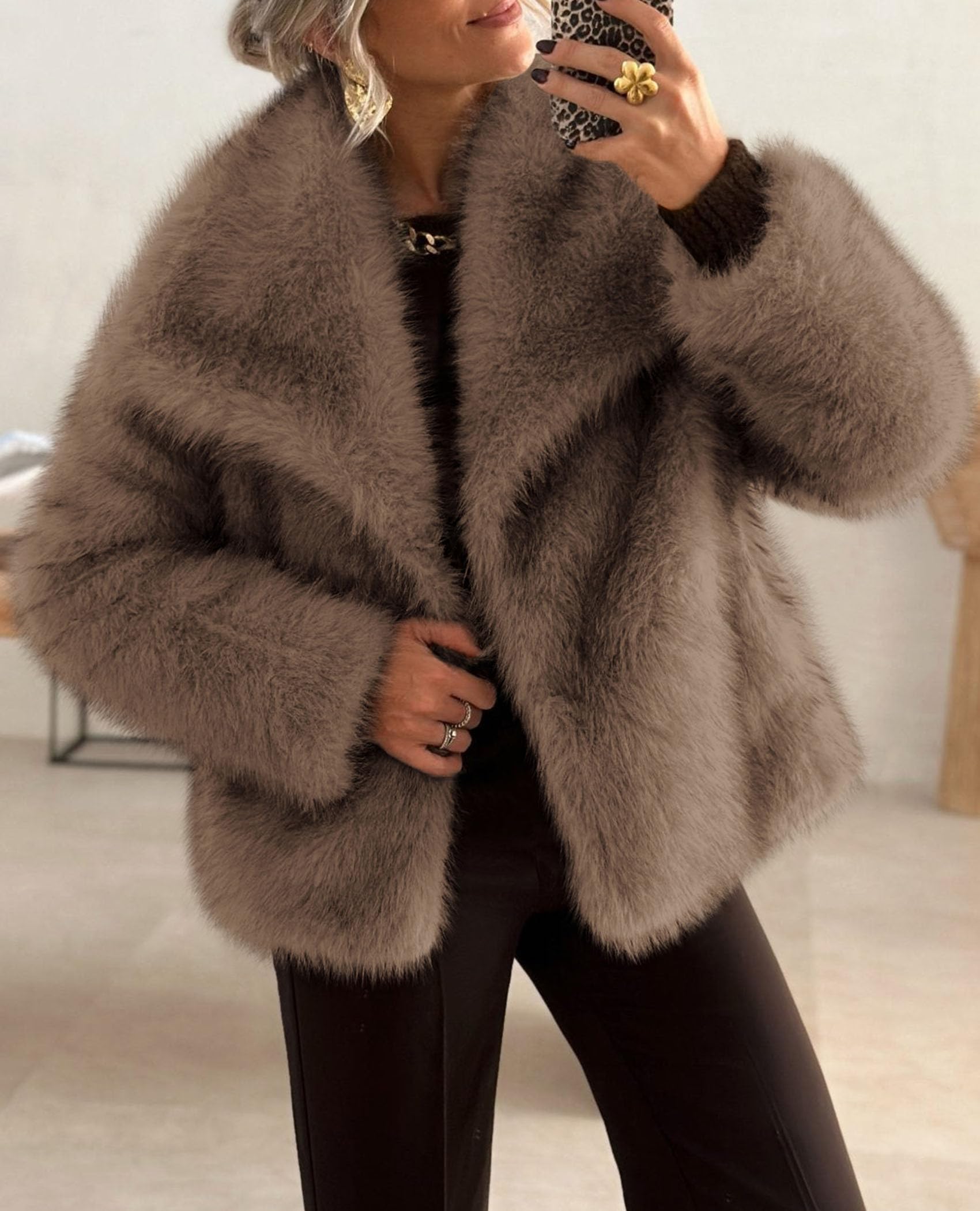 Faux Fur Women's Petite Winter Dress Coats PRETTYGARDEN Womens Winter Coats Trendy Long Sleeve Furry Faux Fur Jac Faux Fur Women's Petite Winter Dress Coats PRETTYGARDEN Womens Winter Coats Trendy Long Sleeve Furry Faux Fur Jac