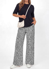 PRETTYGARDEN Women's 2 Piece Lounge Sets Summer Casual Short Sleeve Tops Leopard Flowy Pants Pajamas Vacation Travel Outfits - PRETTYGARDEN
