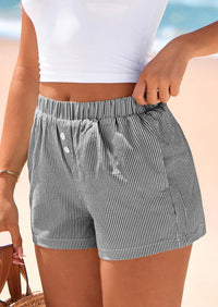 BTFBM Striped Boxer Shorts for Women Summer Elastic Waist Y2k Vacation Beach Bottoms Lounge Sleep Pj Pajama Shorts