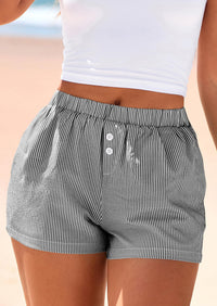 BTFBM Striped Boxer Shorts for Women Summer Elastic Waist Y2k Vacation Beach Bottoms Lounge Sleep Pj Pajama Shorts