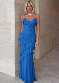 PRETTYGARDEN Women Wedding Guest Cocktail Maxi Dress Spaghetti Strap Sleeveless V Neck Bodycon Mesh Party Summer Outfits