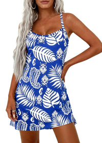 PRETTYGARDEN Women's Summer Dresses Casual Print Spaghetti Strap Sleeveless Sundress Beach Vacation Cover Ups PRETTYGARDEN