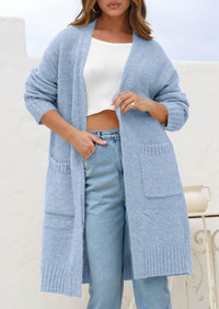 PRETTYGARDEN Fall Long Sleeve Cardigan Sweaters for Women Trendy Winter Open Front Loose Knitted Cardigans with Pockets