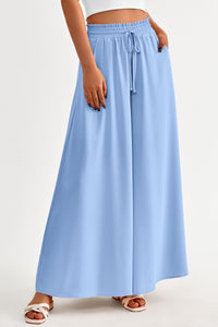 Summer Wide Leg High Waisted Flowy Pockets Palazzo Pants