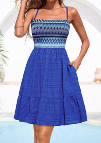 PRETTYGARDEN Womens Summer Dresses 2026 Paisley Spaghetti Strap Sleeveless Smocked A Line Boho Mini Dress with Pockets PRETTYGARDEN