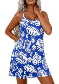 PRETTYGARDEN Women's Summer Dresses Casual Print Spaghetti Strap Sleeveless Sundress Beach Vacation Cover Ups PRETTYGARDEN