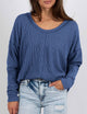 Women's Casual Long Sleeve Going Out Ribbed V Neck Loose Fit Trendy Cute Blouses