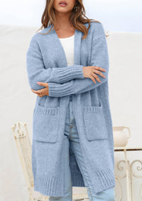 PRETTYGARDEN Fall Long Sleeve Cardigan Sweaters for Women Trendy Winter Open Front Loose Knitted Cardigans with Pockets