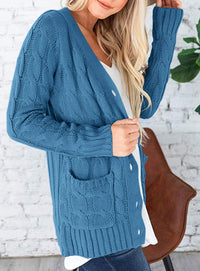 PRETTYGARDEN Women's Open Front Cardigan Sweaters Fall Fashion Button Down Cable Knit Chunky Winter Outerwear Coats