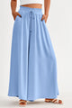 Summer Wide Leg High Waisted Flowy Pockets Palazzo Pants