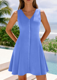 PRETTYGARDEN Short Summer Dresses for Women Casual A Line V Neck Vacation Beach Dress PRETTYGARDEN