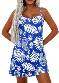 PRETTYGARDEN Women's Summer Dresses Casual Print Spaghetti Strap Sleeveless Sundress Beach Vacation Cover Ups PRETTYGARDEN
