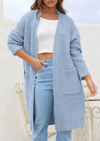 PRETTYGARDEN Fall Long Sleeve Cardigan Sweaters for Women Trendy Winter Open Front Loose Knitted Cardigans with Pockets