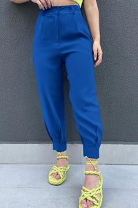 Summer High Waisted Ankle Length Trouser Slacks With Pockets