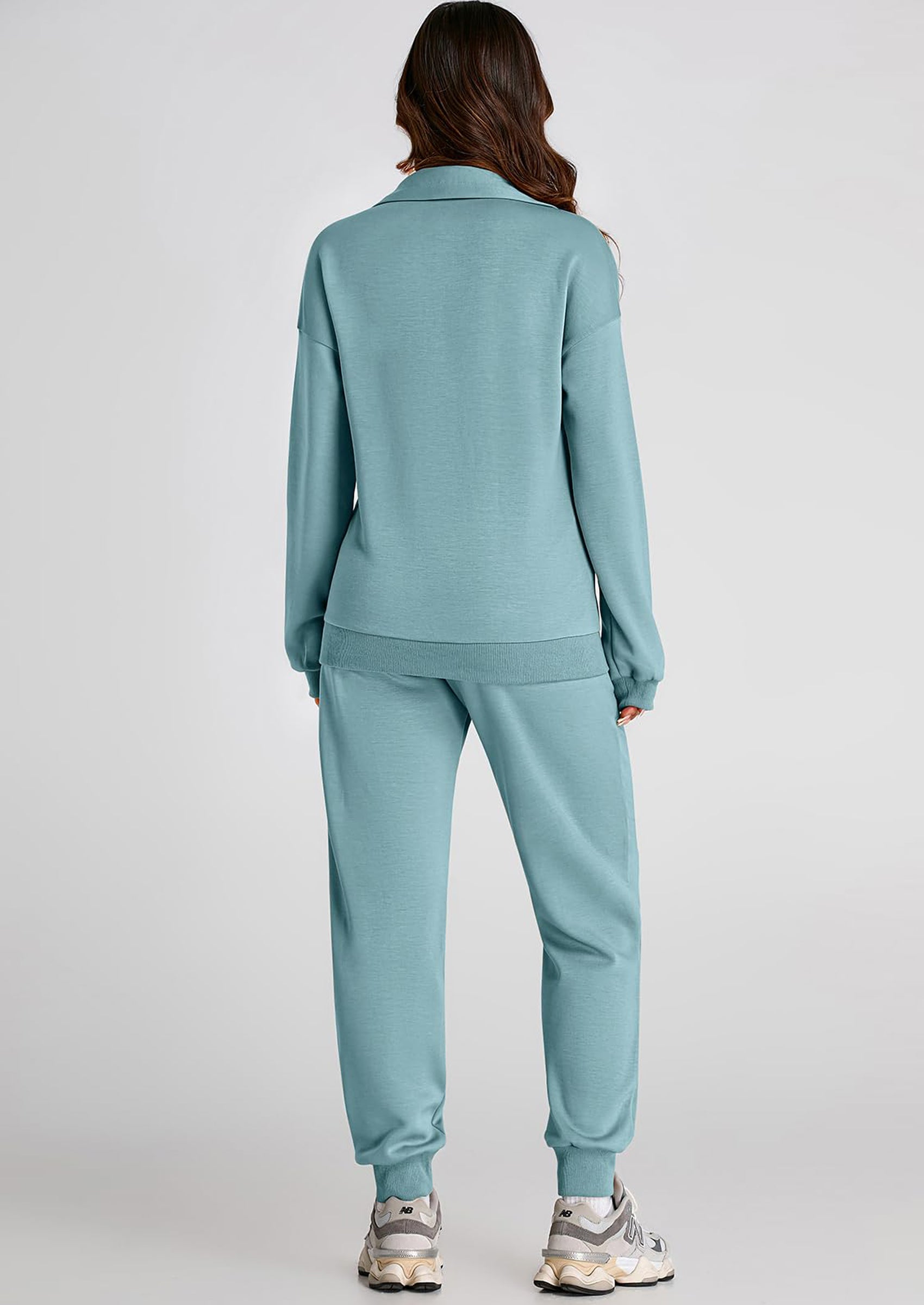 PRETTYGARDEN Long Sleeve Half Zip Sweatsuits Women 2 Piece Outfit Spring Casual Sweatshirt Sweatpants Lounge Set Tracksuit