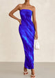 Womens Summer Printed Tube Maxi Dress Strapless Bodycon Sleeveless Night Out Long Dresses