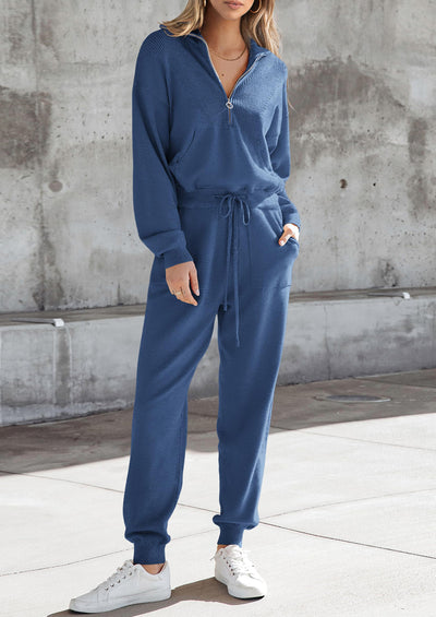 PRETTYGARDEN Women's 2 Piece Sweater Set Pullover Zip Up Sweatshirt Jogger Sweatpants Tracksuit Casual Outfit