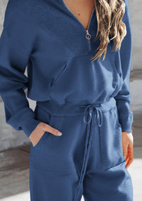 PRETTYGARDEN Women's 2 Piece Sweater Set Pullover Zip Up Sweatshirt Jogger Sweatpants Tracksuit Casual Outfit