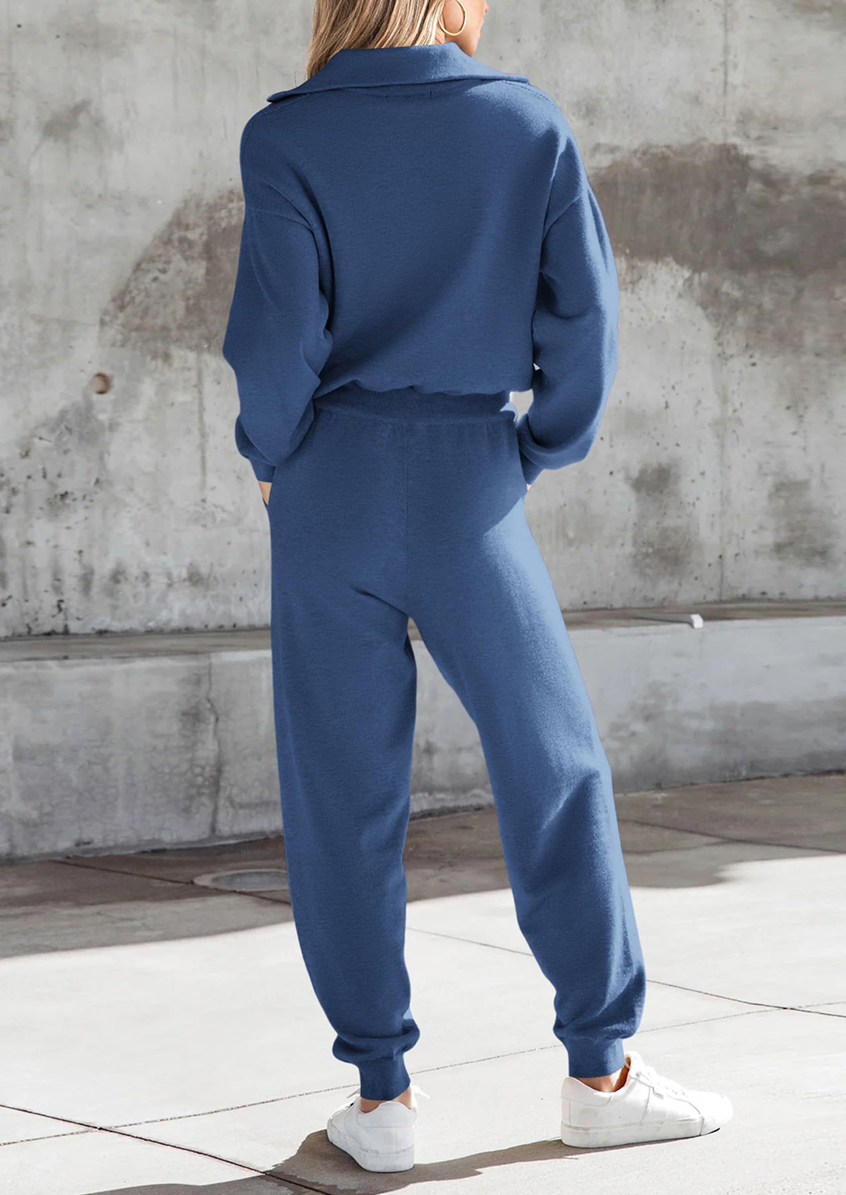 PRETTYGARDEN Women's 2 Piece Sweater Set Pullover Zip Up Sweatshirt Jogger Sweatpants Tracksuit Casual Outfit