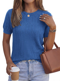 PRETTYGARDEN Women's 2026 Spring Short Sleeve Sweater Knit Going Out Tops Work Shirts Trendy Summer Business Casual Outfits