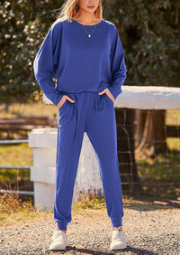 PRETTYGARDEN Women's Fall 2 Piece Lounge Set Long Sleeve Tops Ribbed Pants Spring Matching Sweatsuit Travel Outfits Clothes