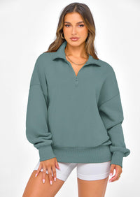 PRETTYGARDEN Womens Half Zip Oversized Sweatshirts Fleece Hoodies Trendy Long Sleeve Pullover Tops Y2k Spring Outfits