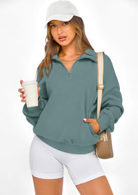 PRETTYGARDEN Womens Half Zip Oversized Sweatshirts Fleece Hoodies Trendy Long Sleeve Pullover Tops Y2k Spring Outfits