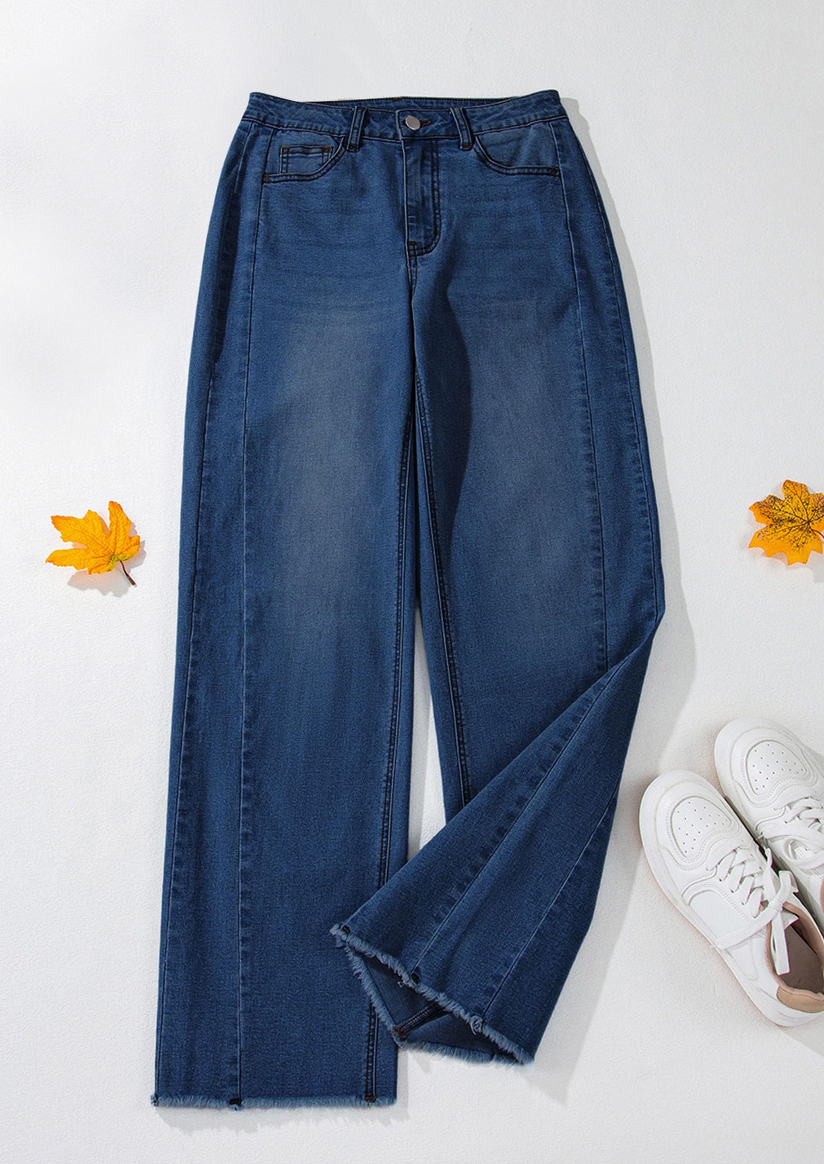 PRETTYGARDEN Wide Leg Jeans for Women Trendy High Waisted Stretchy Bag