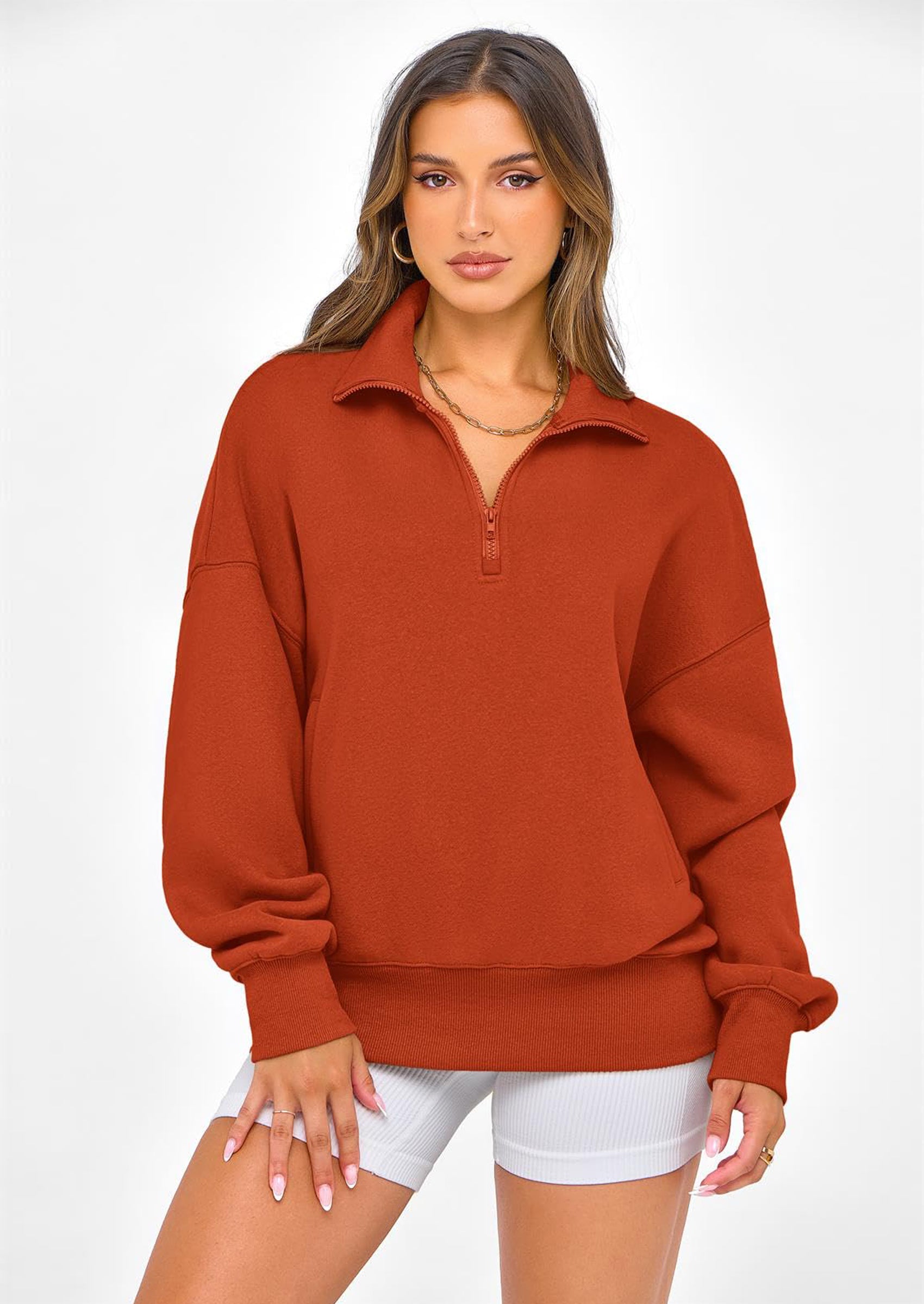 PRETTYGARDEN Womens Half Zip Oversized Sweatshirts Fleece Hoodies Trendy Long Sleeve Pullover Tops Y2k Spring Outfits
