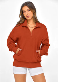 PRETTYGARDEN Womens Half Zip Oversized Sweatshirts Fleece Hoodies Trendy Long Sleeve Pullover Tops Y2k Spring Outfits