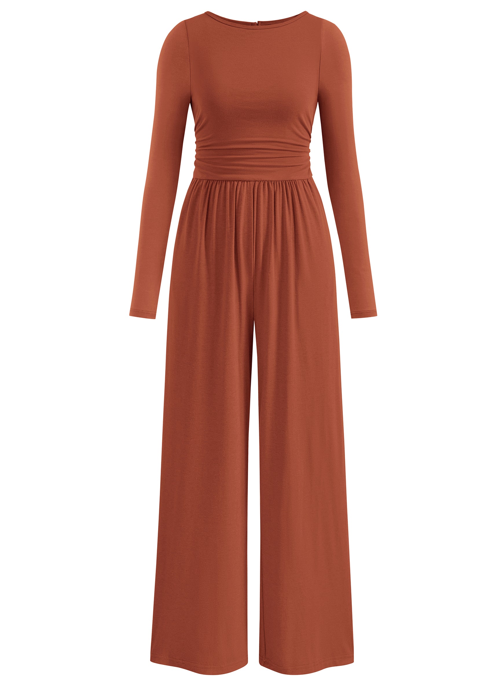 PRETTYGARDEN One Piece Jumpsuits for Women Dressy Casual Long Sleeve Crewneck Wide Leg Romper Overalls Spring Outfits 2026