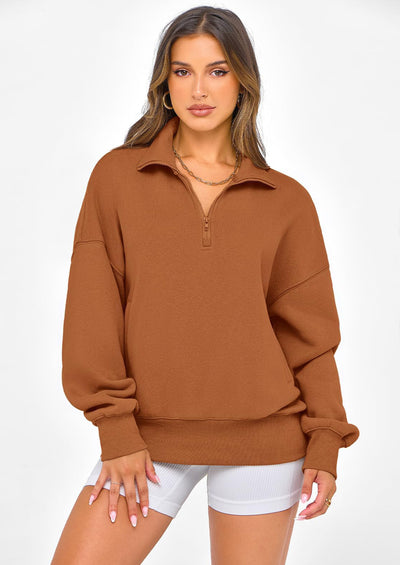 PRETTYGARDEN Womens Half Zip Oversized Sweatshirts Fleece Hoodies Trendy Long Sleeve Pullover Tops Y2k Spring Outfits