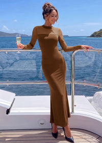 PRETTYGARDEN Women's Formal Mesh Sheer Long Sleeve Maxi Dress | Slimming Mermaid Bodycon Long Dresses, Sexy Elegant Wedding Guest Cocktail Holiday Party Dress, Fall Date Night Outfits