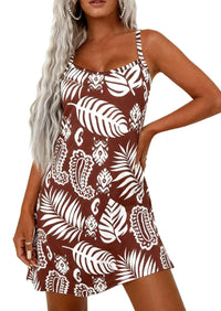 PRETTYGARDEN Women's Summer Dresses Casual Print Spaghetti Strap Sleeveless Sundress Beach Vacation Cover Ups PRETTYGARDEN