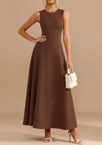 PRETTYGARDEN Women's Summer Tank Maxi Dress Spring Sleeveless Swing A Line Long Flowy Elegant Cocktail Dresses Pockets PRETTYGARDEN