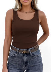 PRETTYGARDEN Womens Summer Tops Spring Cute Sleeveless Scoop Neck Workout Tank Top Casual Ribbed Knit Basic Cami Shirts PRETTYGARDEN