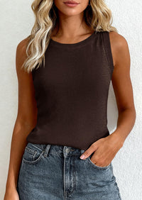 PRETTYGARDEN Tank Top for Women Summer Sleeveless Sweater Tops Spring Business Casual Work Shirts Ribbed Knit Blouses PRETTYGARDEN