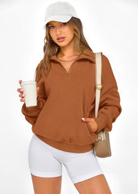PRETTYGARDEN Womens Half Zip Oversized Sweatshirts Fleece Hoodies Trendy Long Sleeve Pullover Tops Y2k Spring Outfits