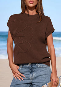 PRETTYGARDEN Women's Spring Sweater Vest Trendy Flower Knit Short Sleeve Cute Pullover Tank Tops Summer Fashion Clothing PRETTYGARDEN