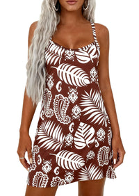 PRETTYGARDEN Women's Summer Dresses Casual Print Spaghetti Strap Sleeveless Sundress Beach Vacation Cover Ups PRETTYGARDEN