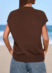 PRETTYGARDEN Women's Spring Sweater Vest Trendy Flower Knit Short Sleeve Cute Pullover Tank Tops Summer Fashion Clothing PRETTYGARDEN