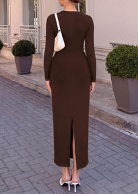 PRETTYGARDEN Women's Long Sleeve Ruched Bodycon Wedding Guest Maxi Dresses  Deep V Neck, Wrap Draped Dress, Slim Fit, Stretchy, Formal Maxi Dress 2026, Elegant Cocktail Party, Holiday Outfits