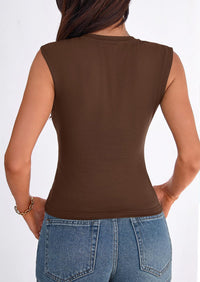 PRETTYGARDEN Womens T Shirts Spring Fashion V Neck Sleeveless Cute Going Out Tops Plain Fitted Tank Top Y2k Outfits PRETTYGARDEN