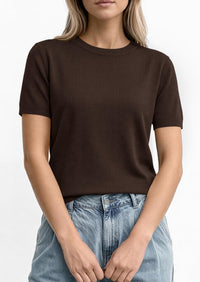 PRETTYGARDEN Women's Short Sleeve Sweaters Spring Crew Neck Knit Work Shirts Business Casual Tops Summer Fashion Clothes PRETTYGARDEN