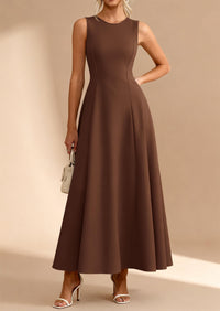 PRETTYGARDEN Women's Summer Tank Maxi Dress Spring Sleeveless Swing A Line Long Flowy Elegant Cocktail Dresses Pockets PRETTYGARDEN