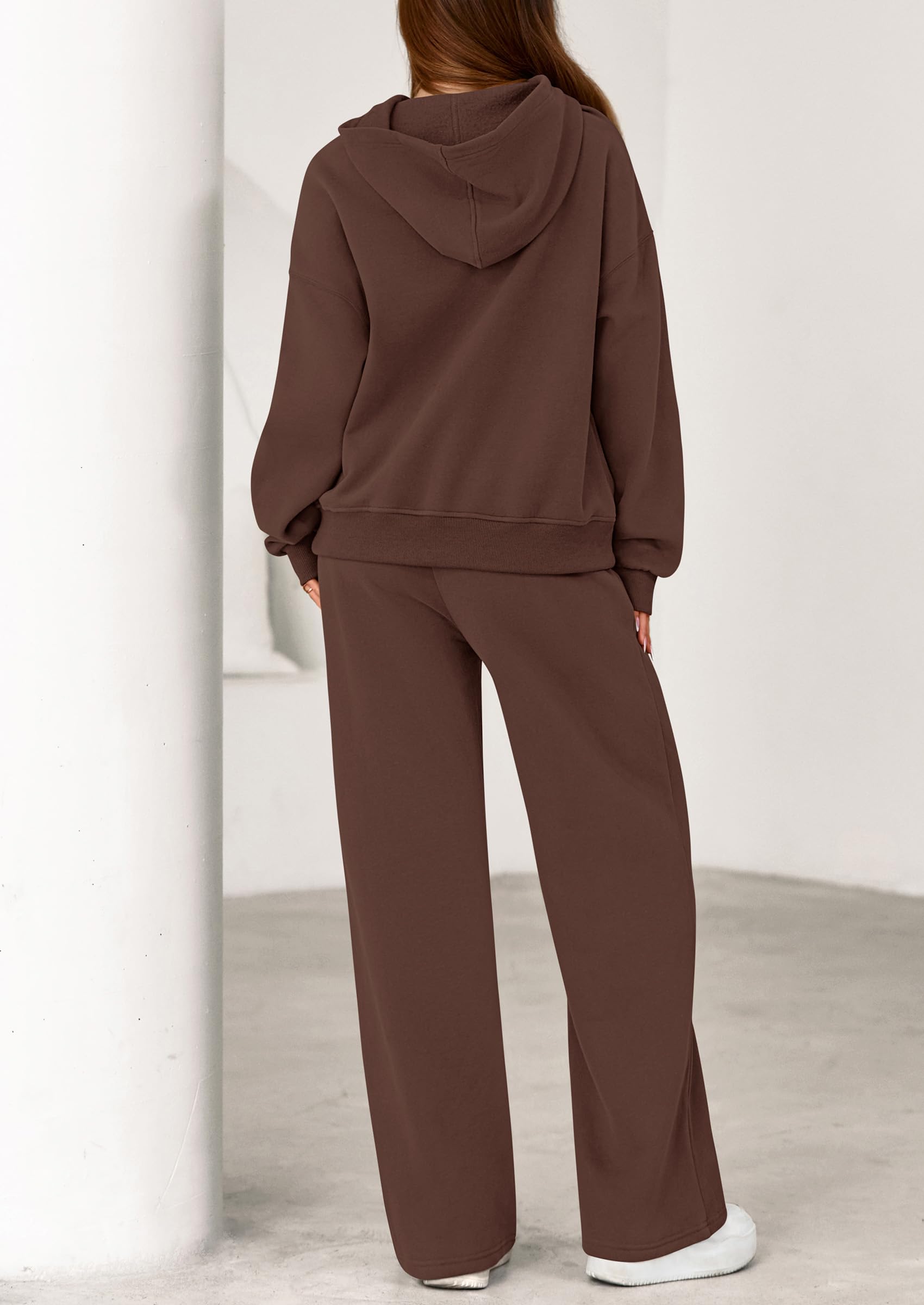 PRETTYGARDEN Women's 2 Piece Outfits Fall Sweatsuits Oversized Hoodies Wide Leg Sweatpants Tracksuits Lounge Matching Sets PRETTYGARDEN