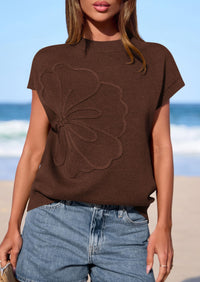 PRETTYGARDEN Women's Spring Sweater Vest Trendy Flower Knit Short Sleeve Cute Pullover Tank Tops Summer Fashion Clothing PRETTYGARDEN